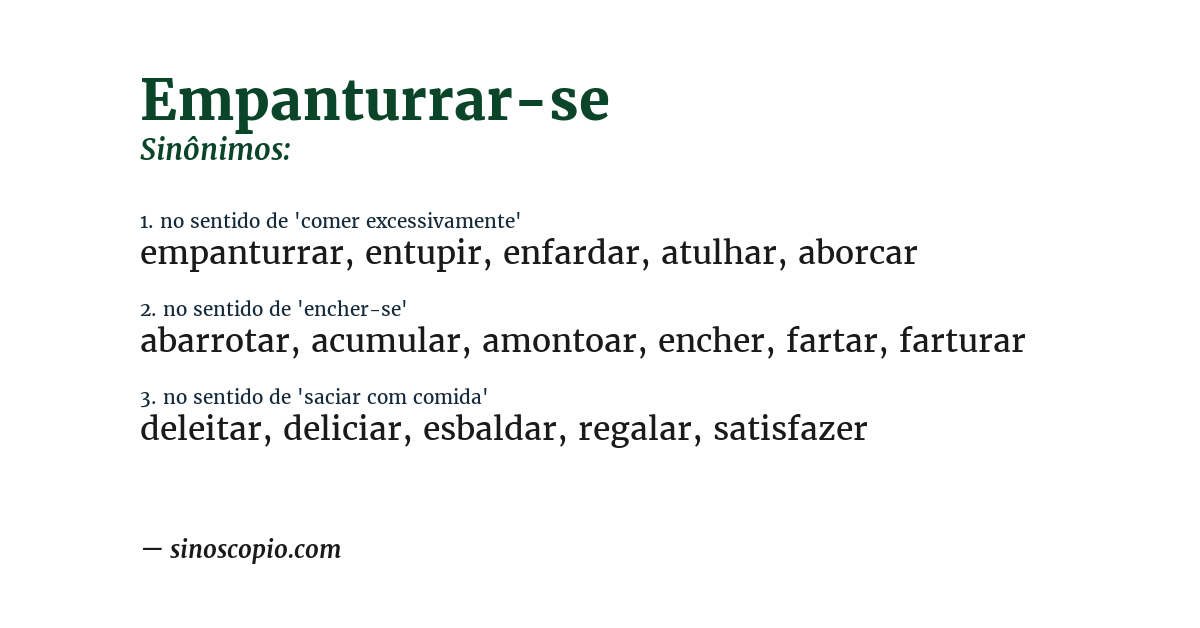 Sinônimo de empanturrar-se