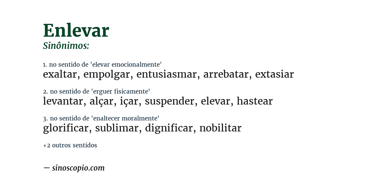 Sinônimo de enlevar