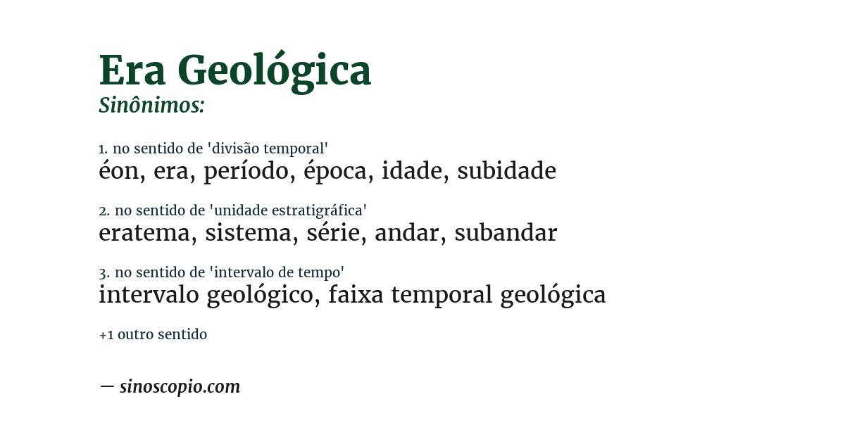 Sinônimo de era geológica