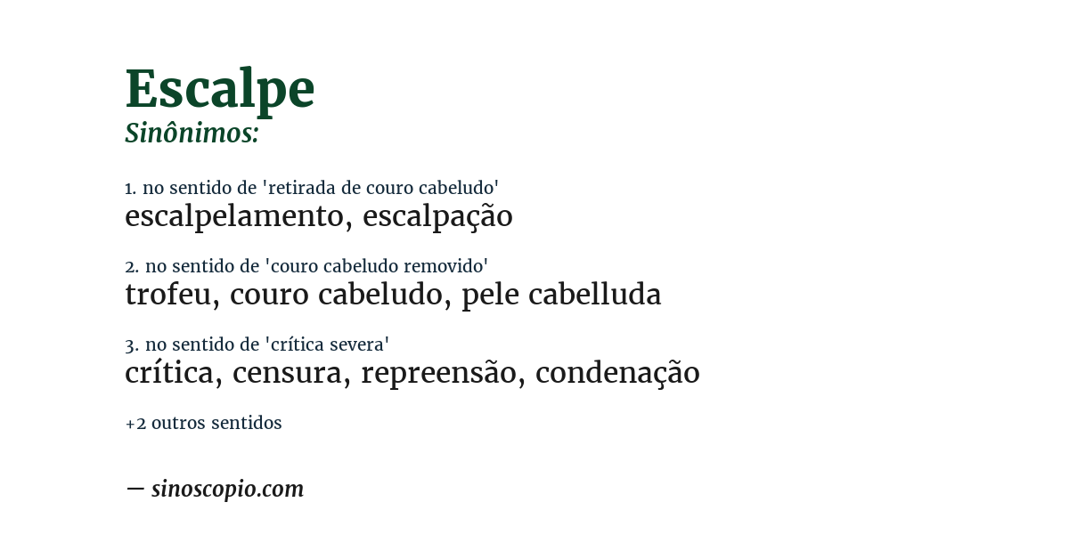 Sinônimo de escalpe