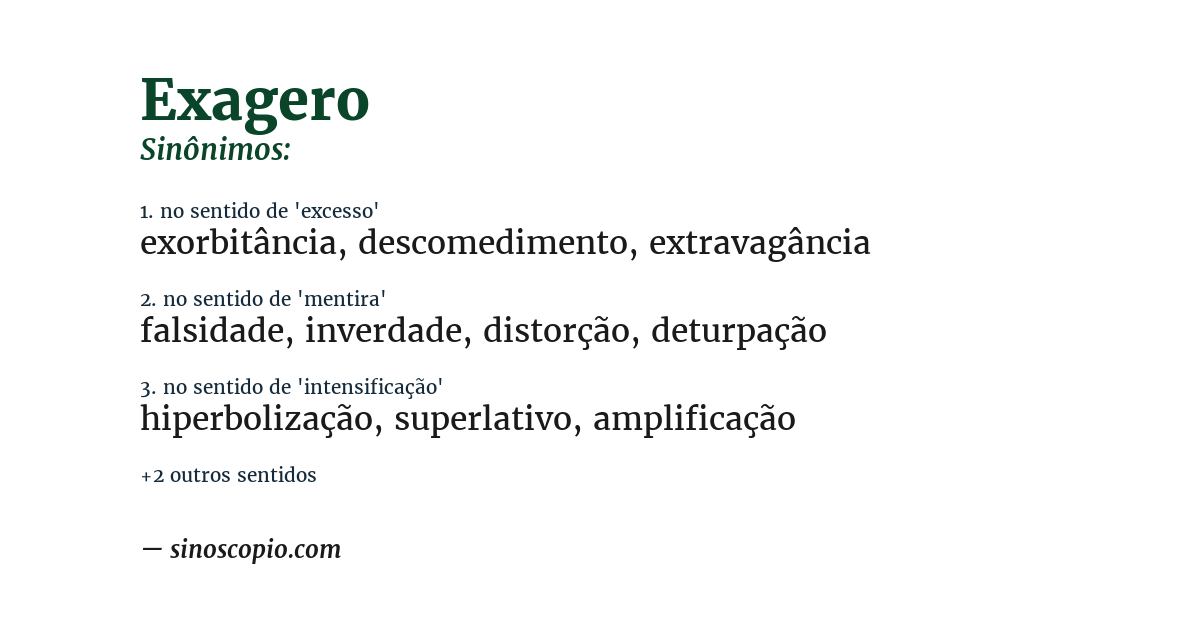 Sinônimo de exagero