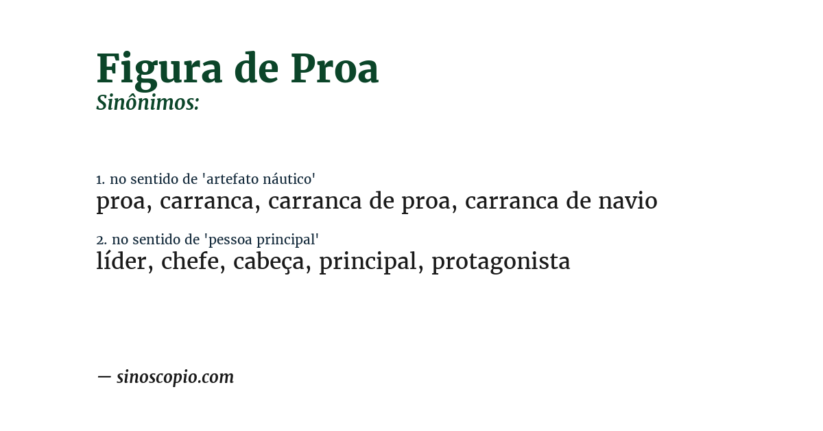 Sinônimo de figura de proa