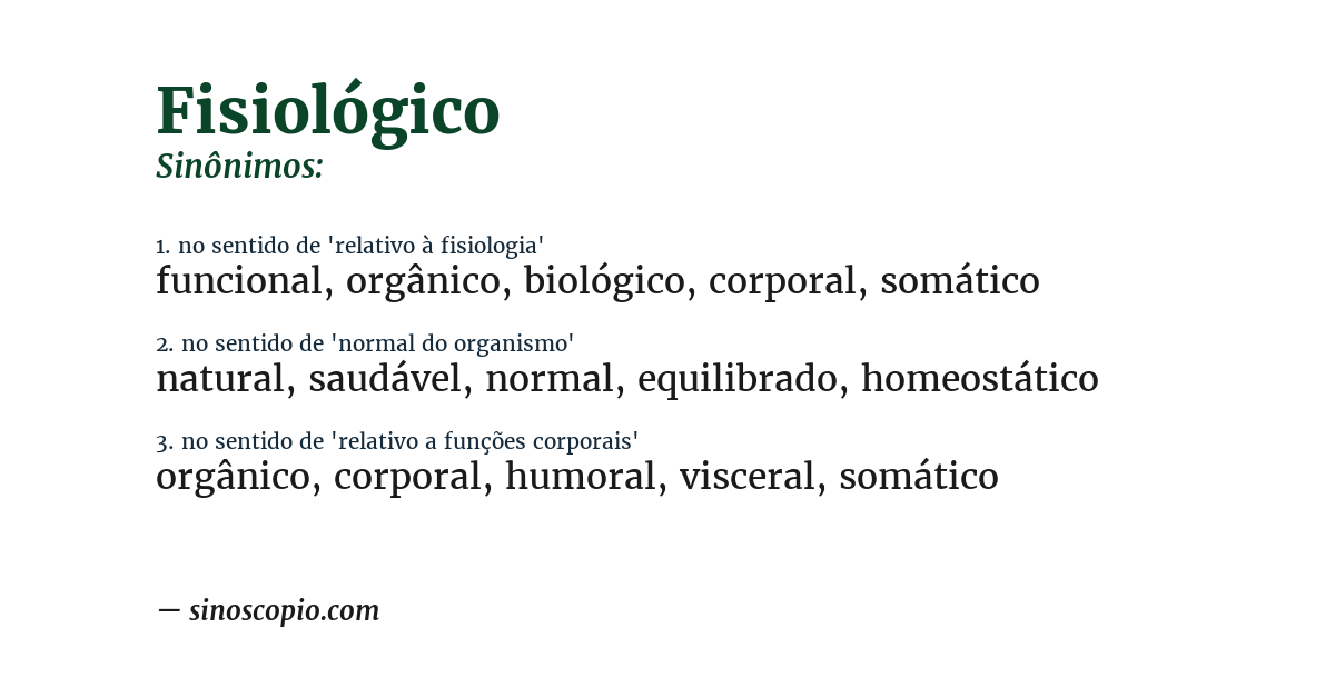 Sinônimo de fisiológico