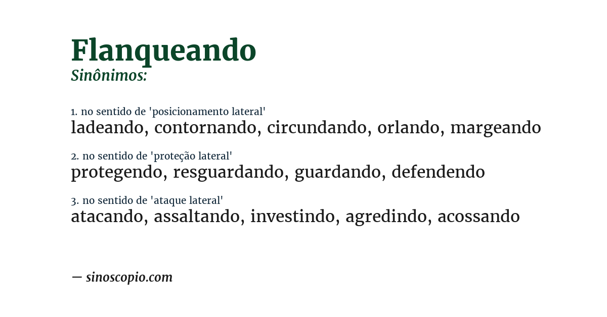 Sinônimo de flanqueando