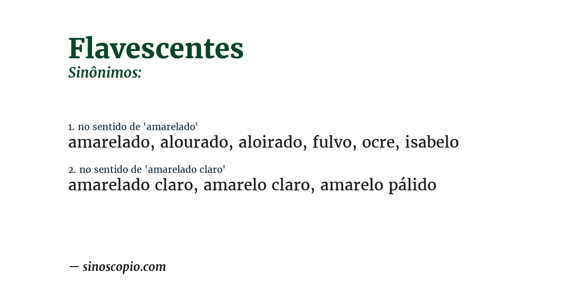 Sinônimo de flavescentes