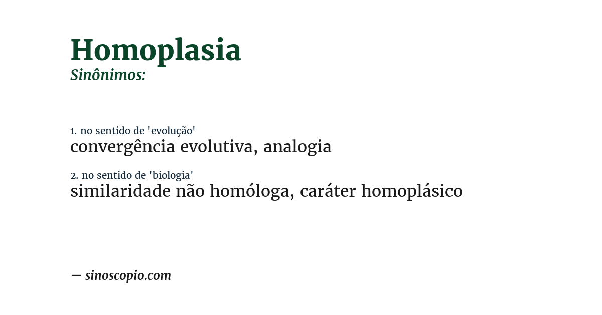 Sinônimo de homoplasia
