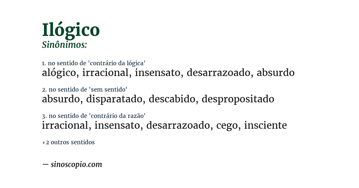 Sinônimo de ilógico