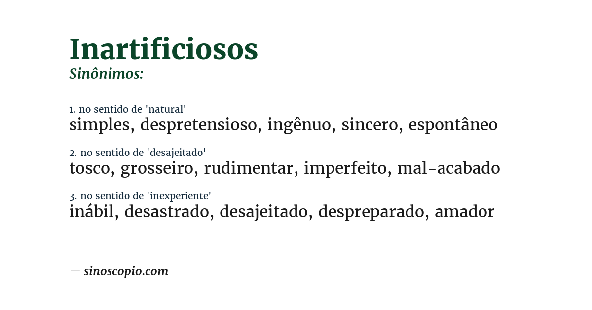 Sinônimo de inartificiosos