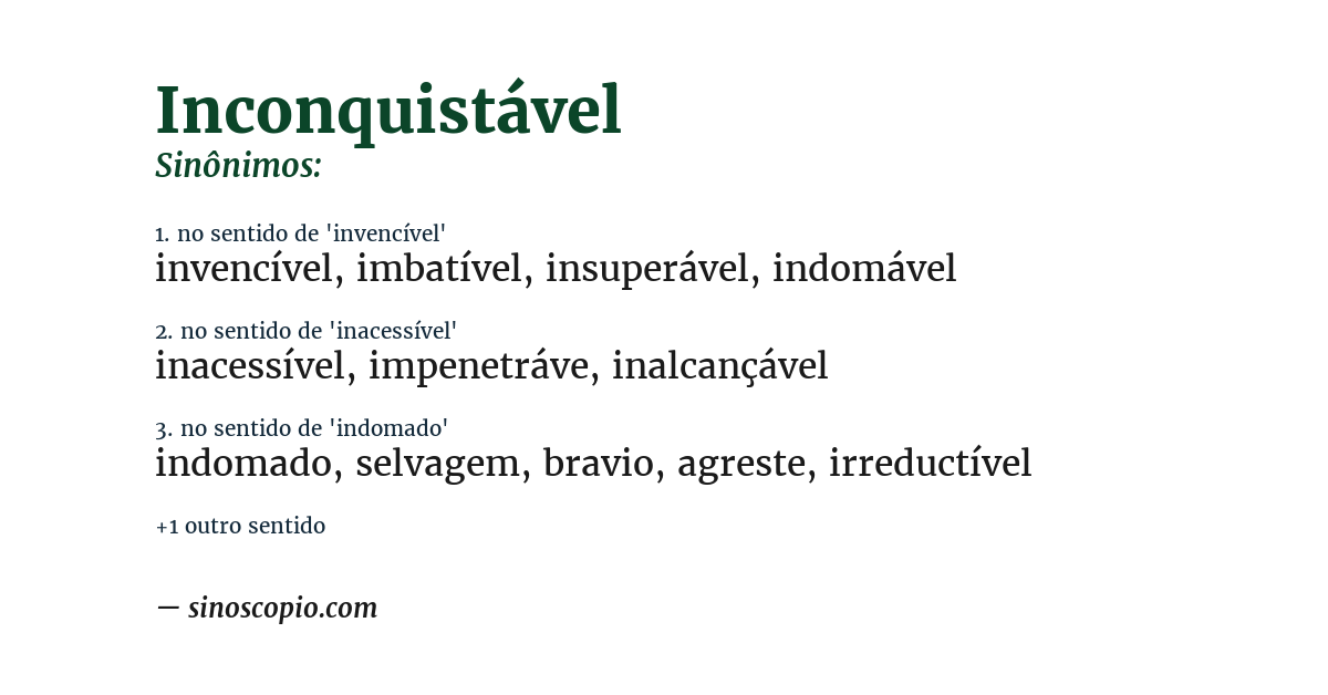 Sinônimo de inconquistável