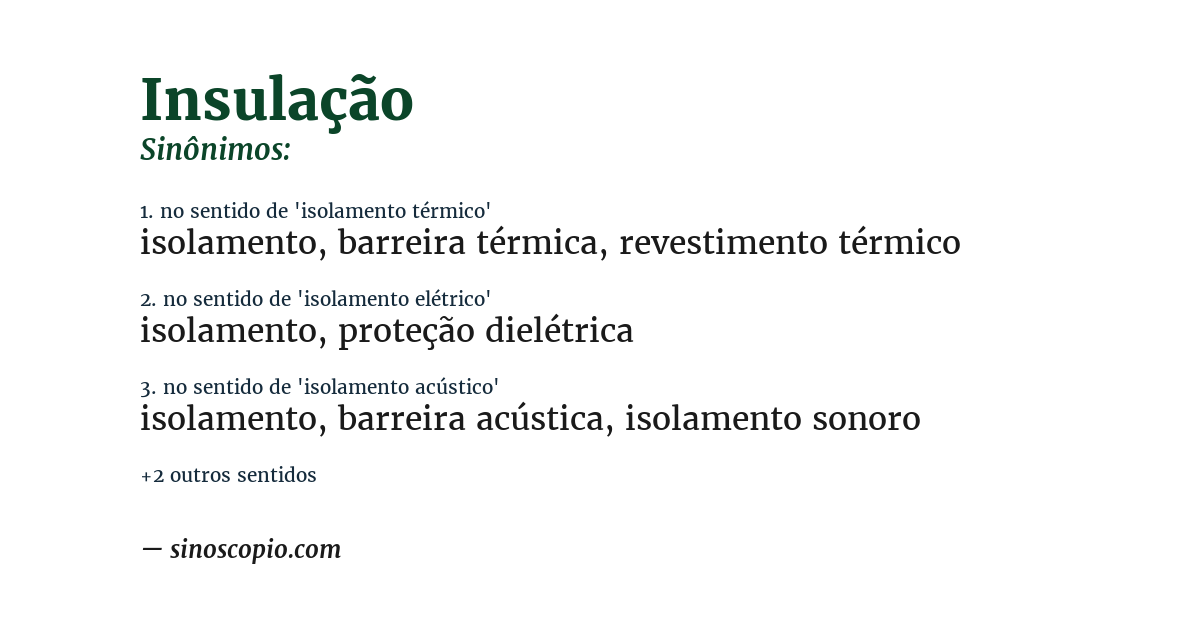 Sinônimo de insulação