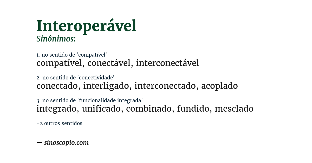 Sinônimo de interoperável