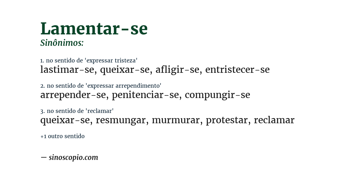 Sinônimo de lamentar-se