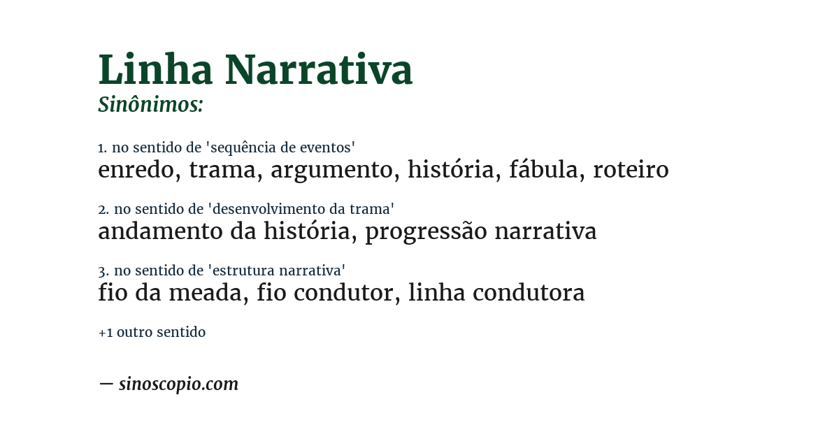 Sinônimo de linha narrativa