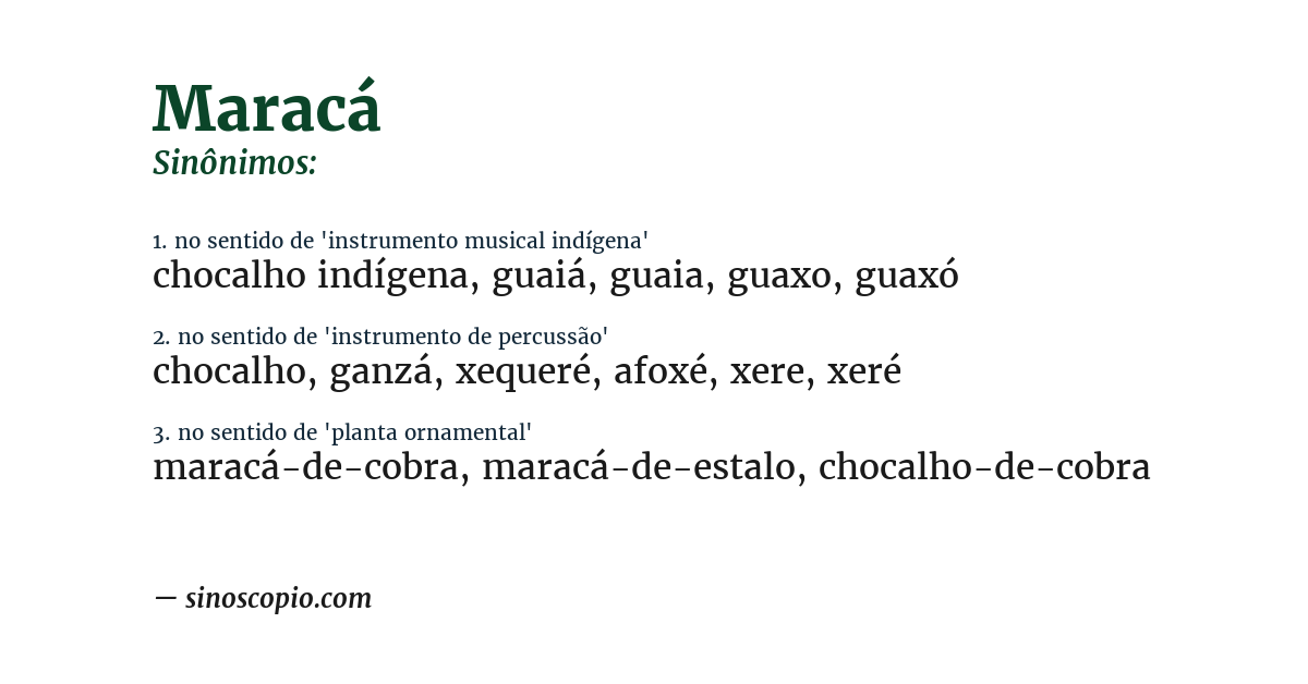 Sinônimo de maracá