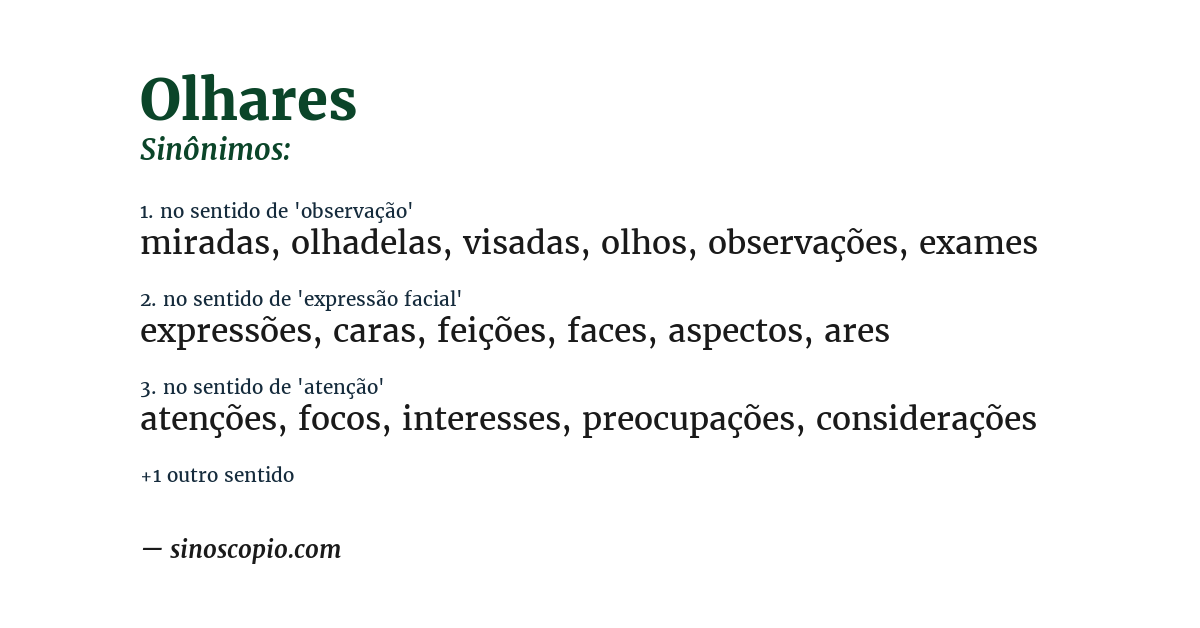 Sinônimo de olhares