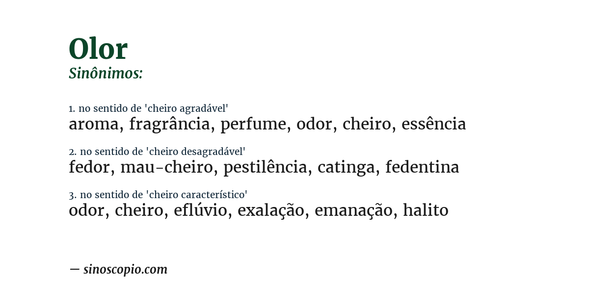 Sinônimo de olor