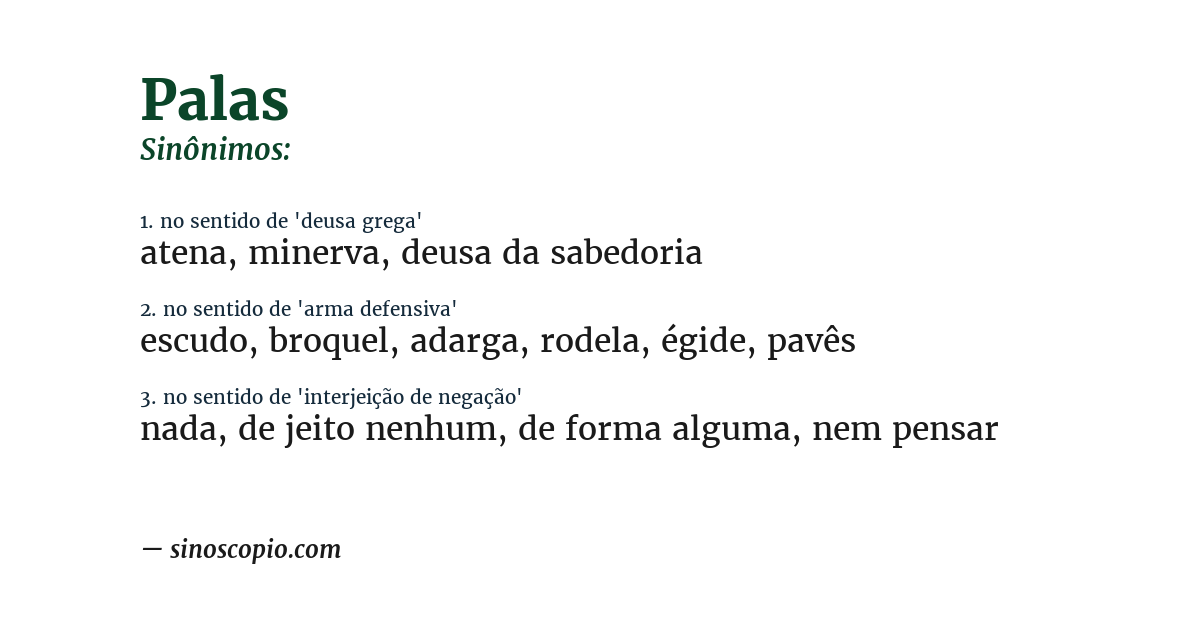 Sinônimo de palas