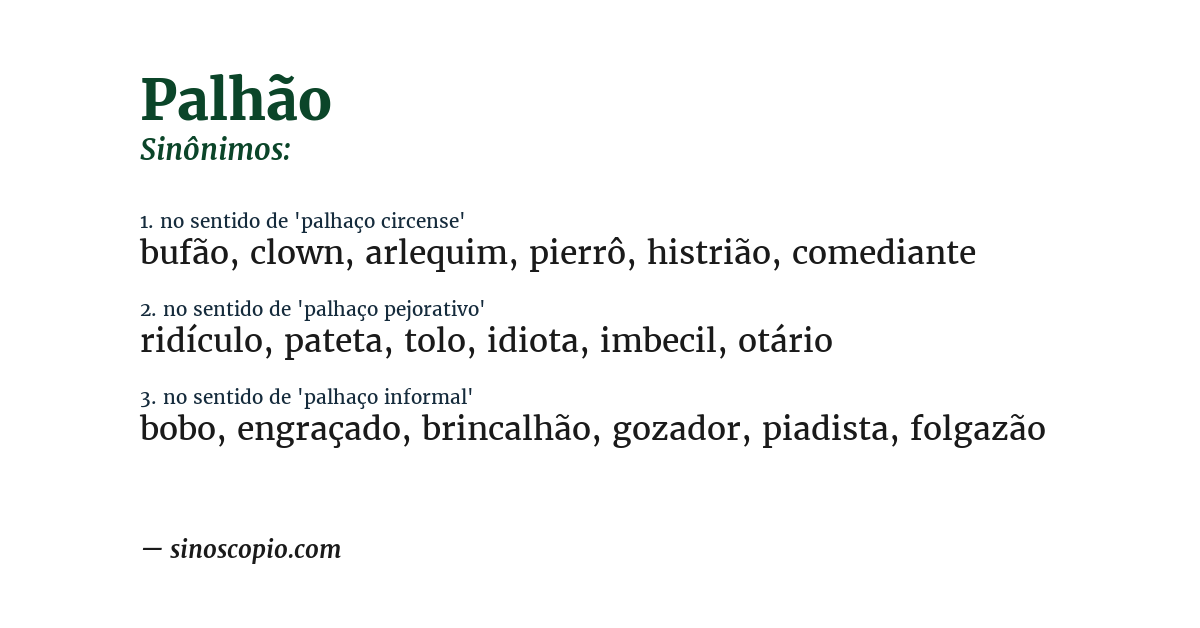 Sinônimo de palhão