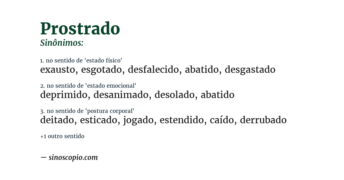 Sinônimo de prostrado