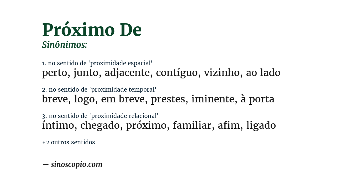 Sinônimo de próximo de