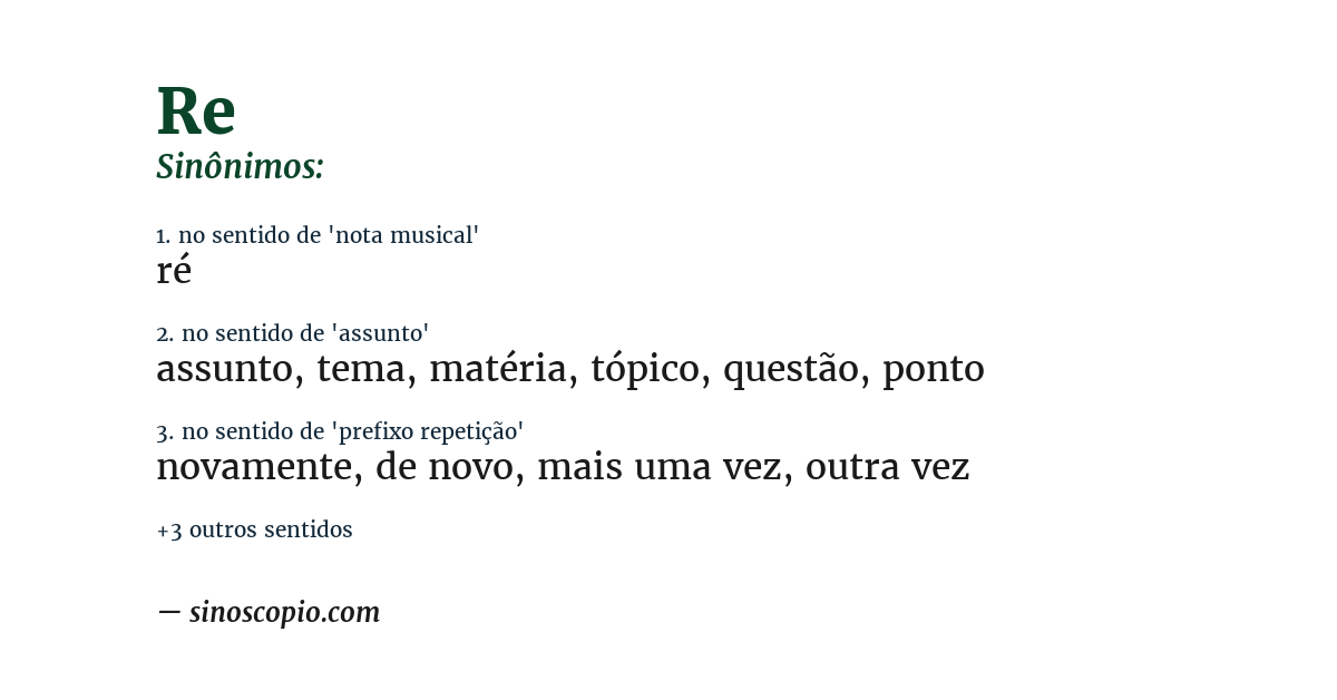 Sinônimo de re
