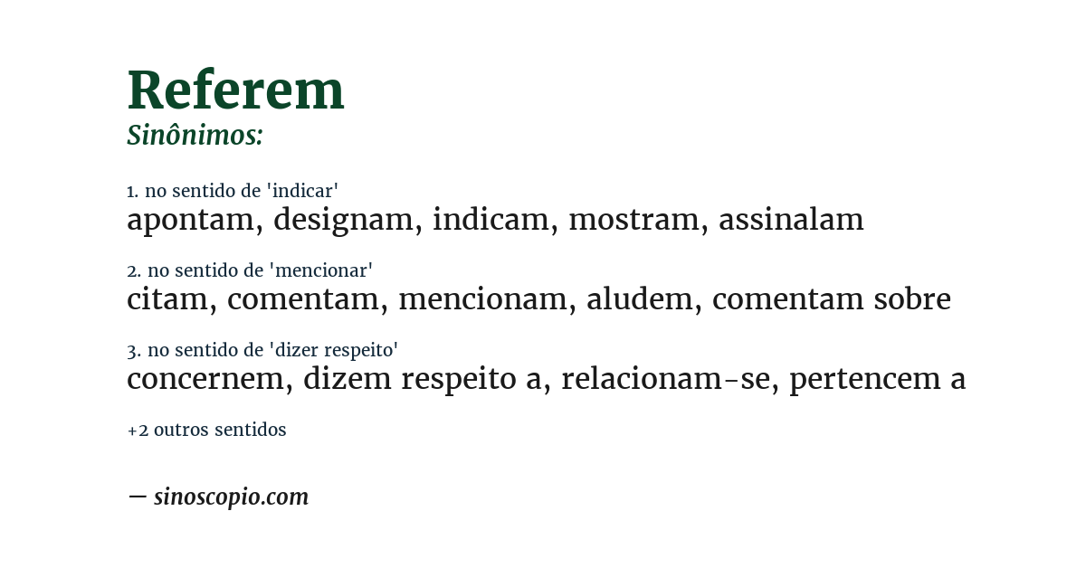 Sinônimo de referem