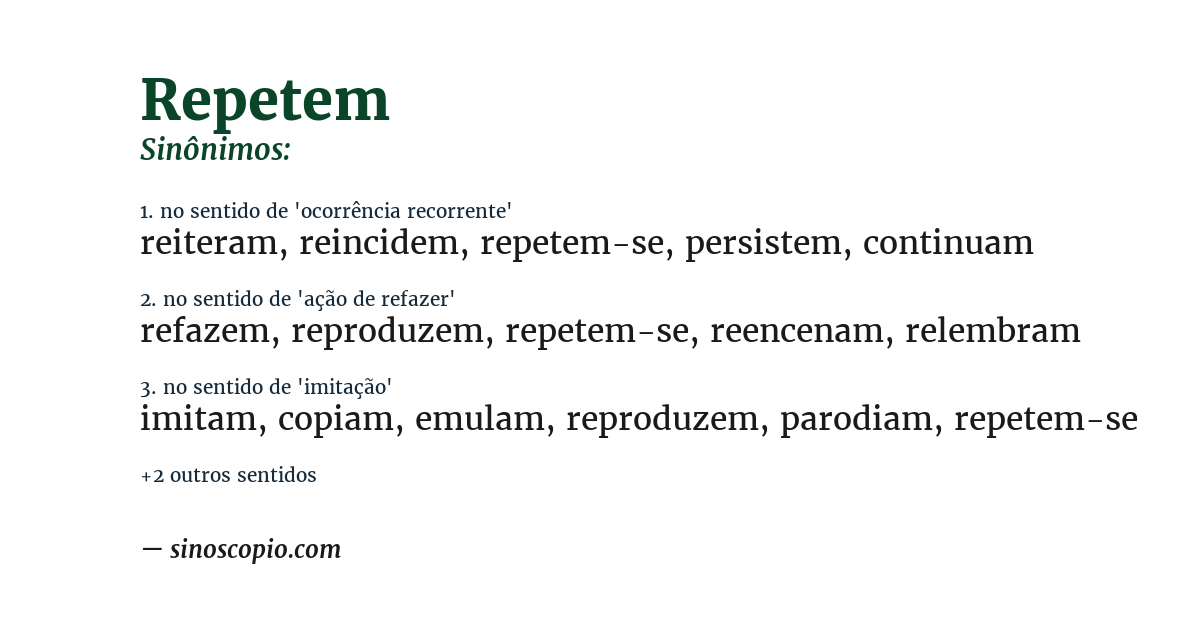 Sinônimo de repetem
