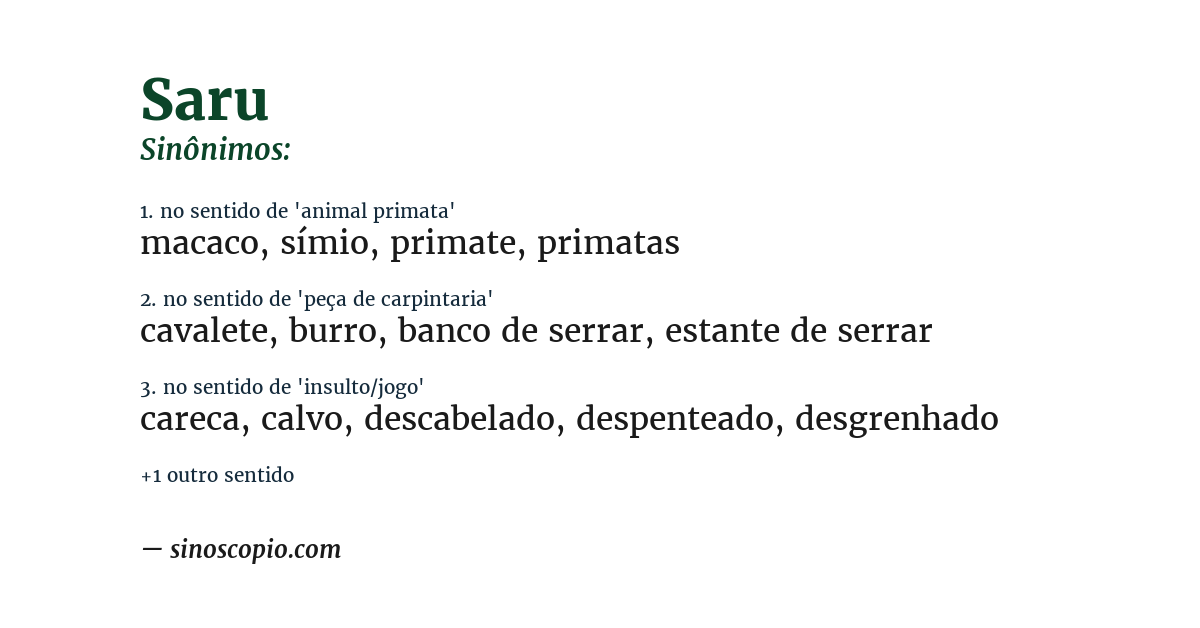 Sinônimo de saru