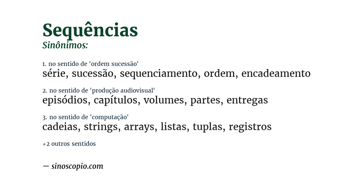 Sinônimo de sequências