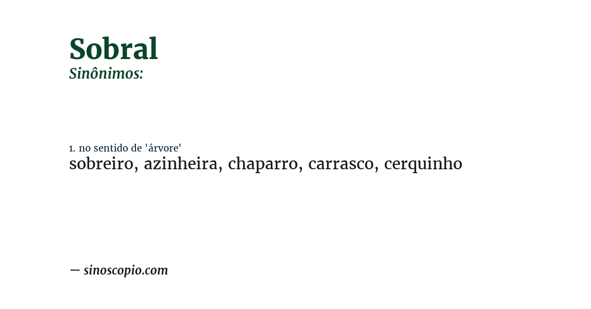 Sinônimo de sobral