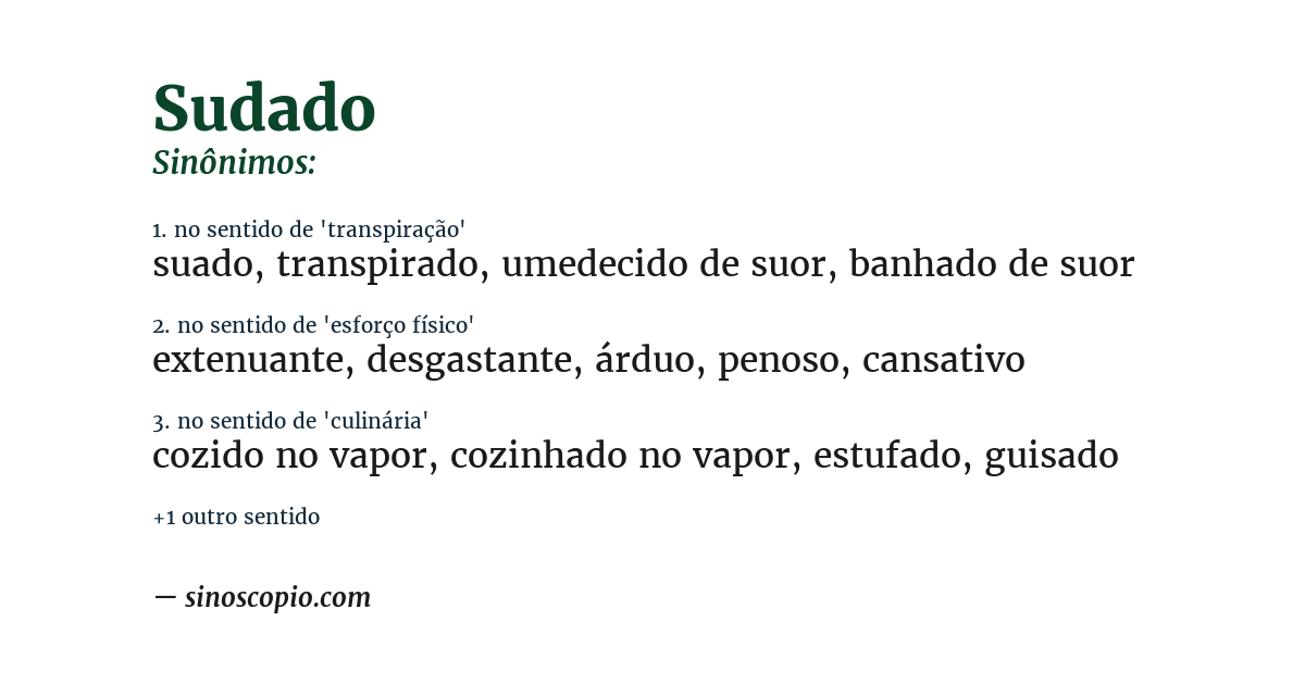 Sinônimo de sudado