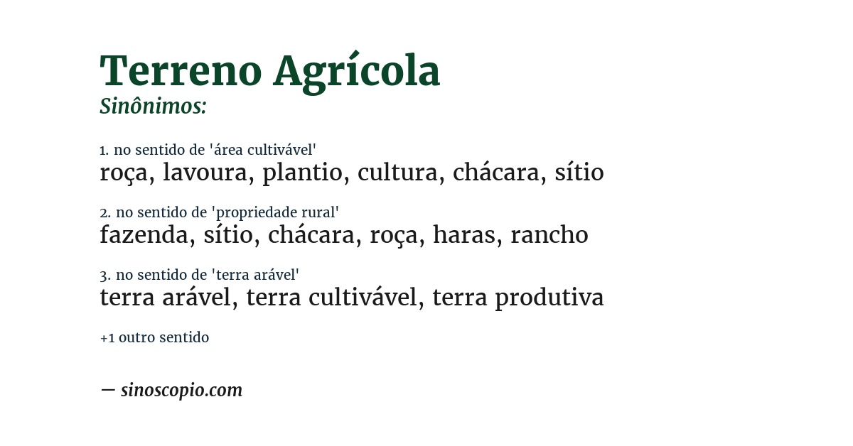 Sinônimo de terreno agrícola