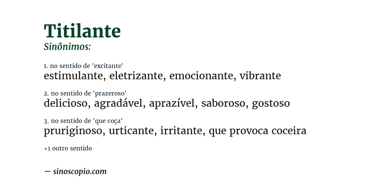 Sinônimo de titilante