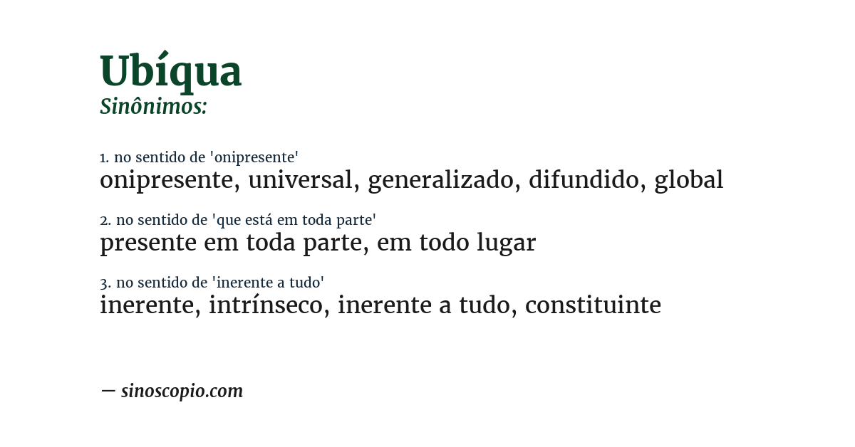 Sinônimo de ubíqua