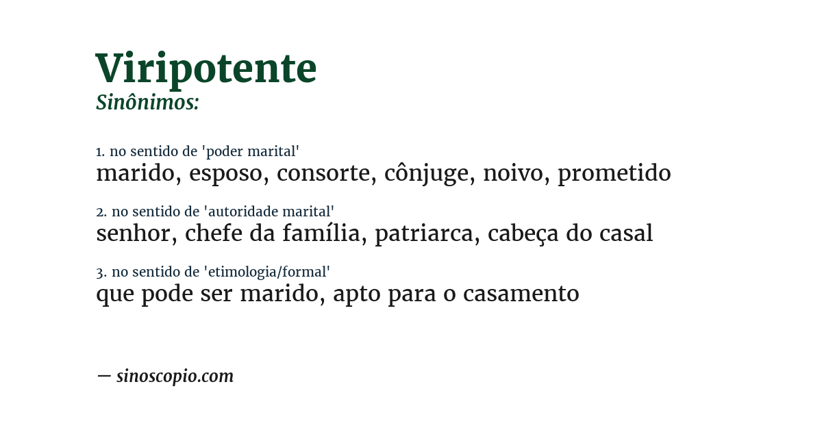 Sinônimo de viripotente
