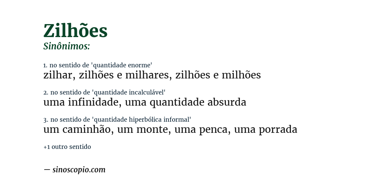 Sinônimo de zilhões