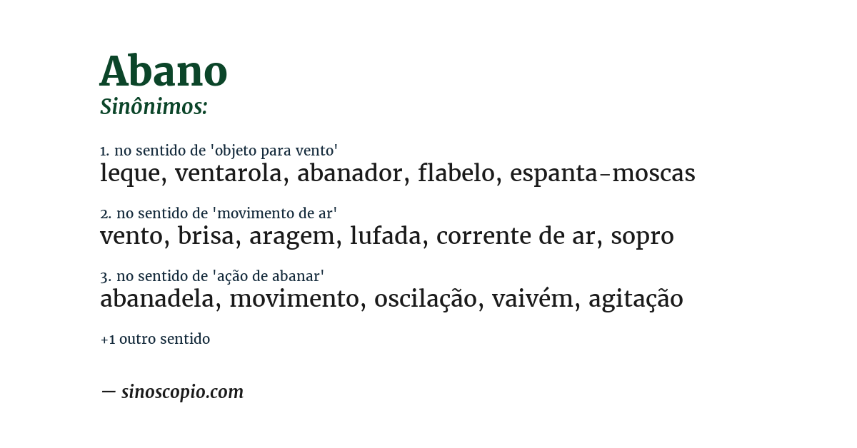 Sinônimo de abano