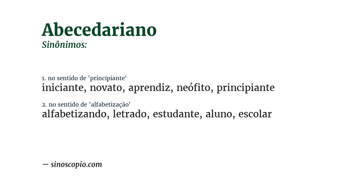 Sinônimo de abecedariano