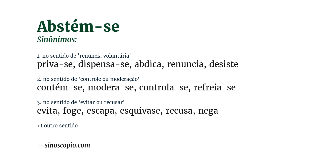 Sinônimo de abstém-se