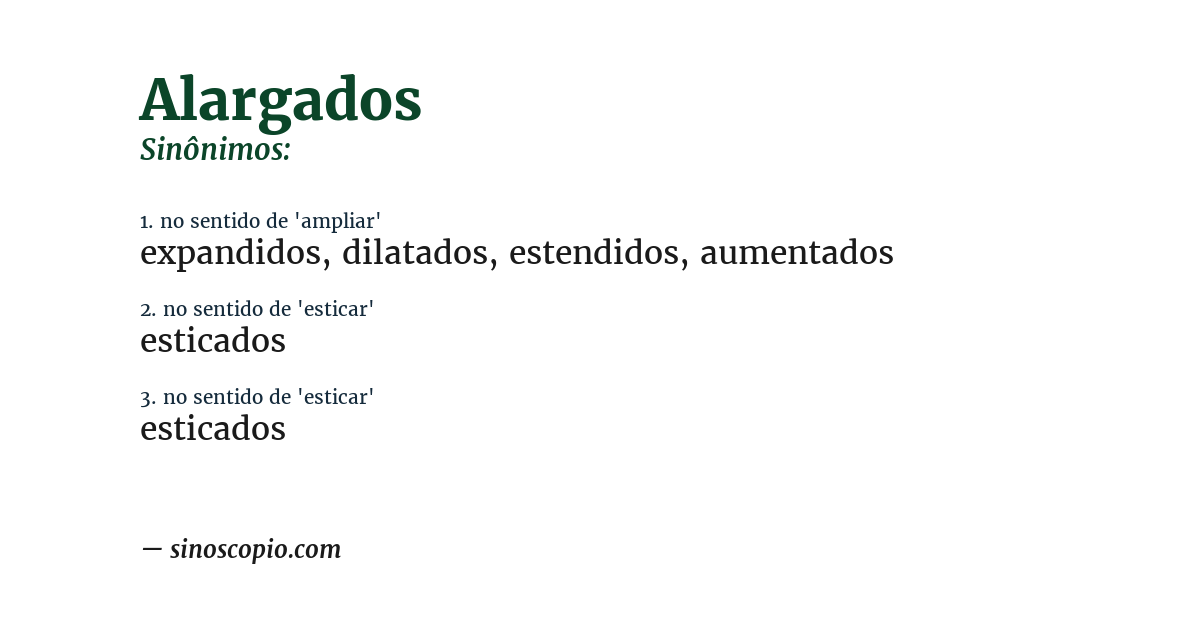Sinônimo de alargados