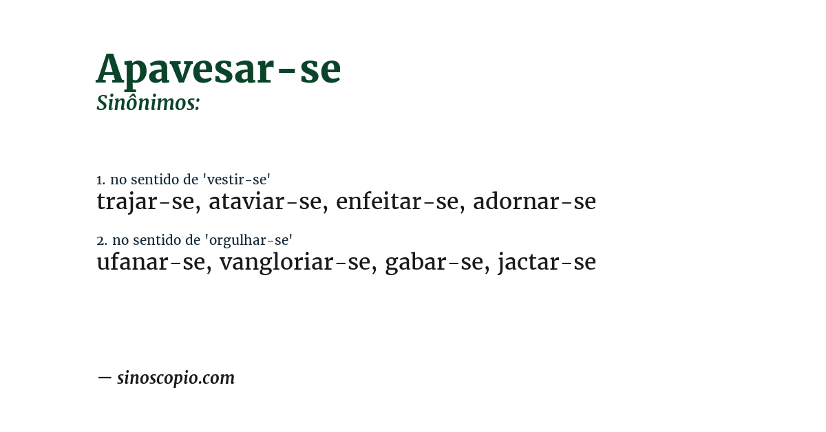 Sinônimo de apavesar-se