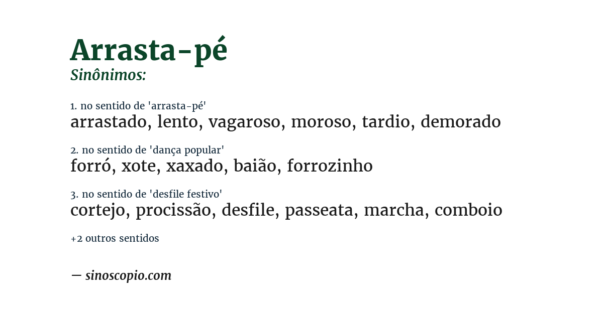 Sinônimo de arrasta-pé