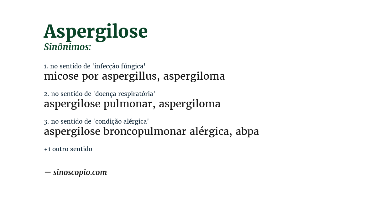 Sinônimo de aspergilose