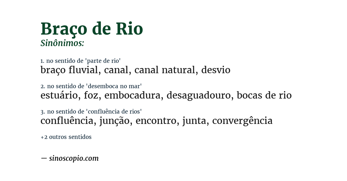 Sinônimo de braço de rio