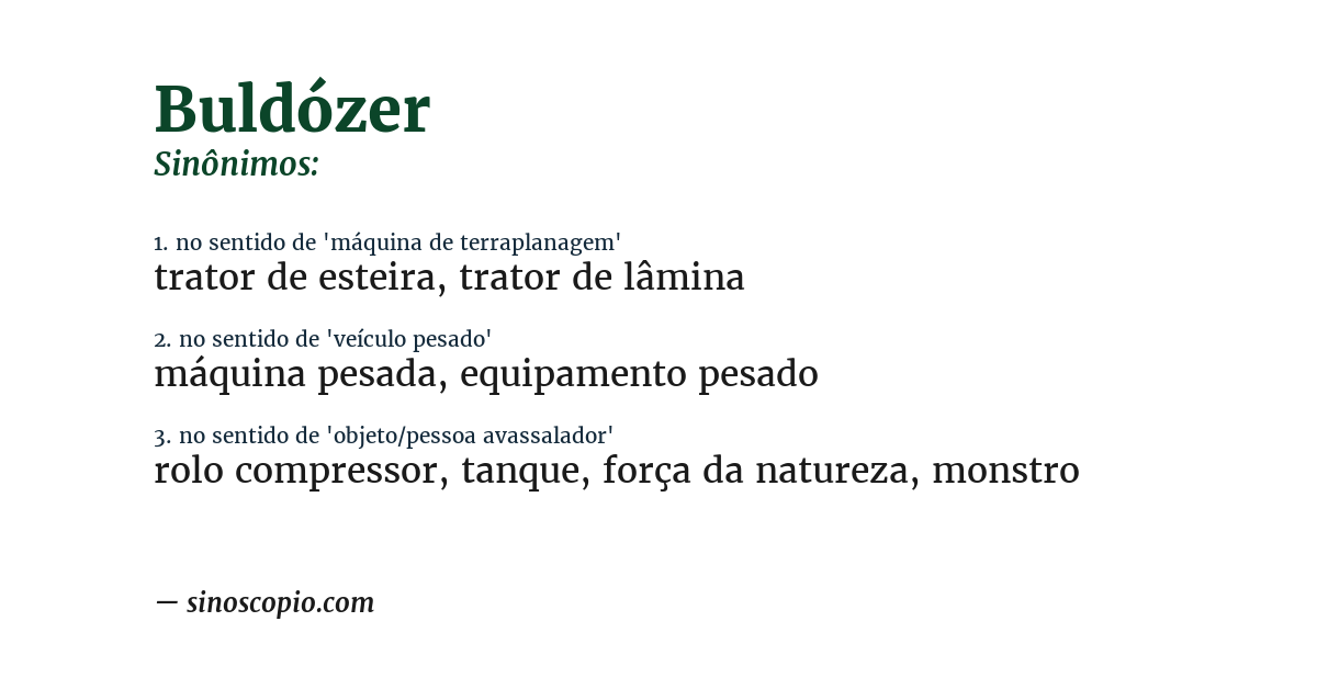 Sinônimo de buldózer