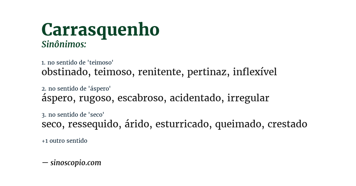 Sinônimo de carrasquenho