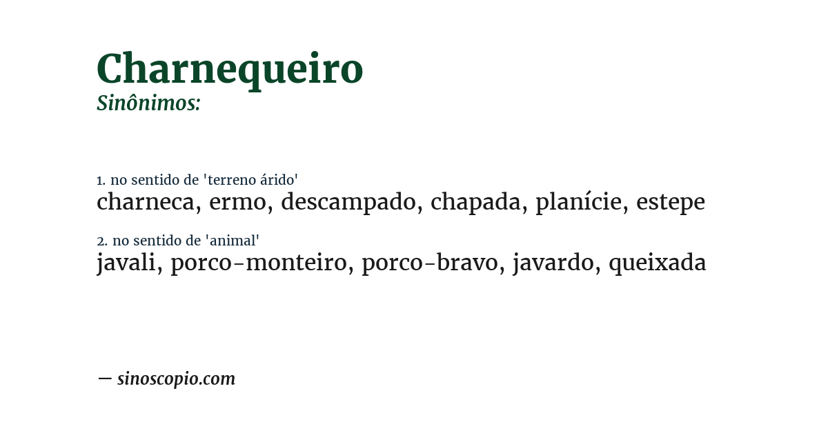 Sinônimo de charnequeiro