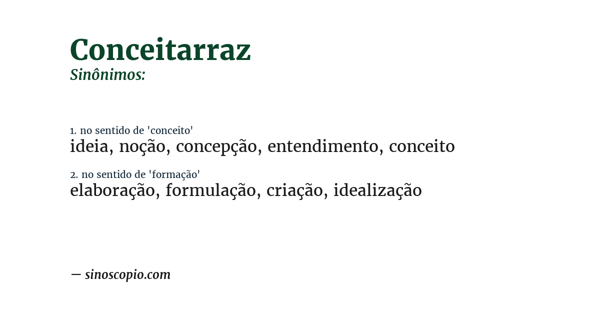 Sinônimo de conceitarraz