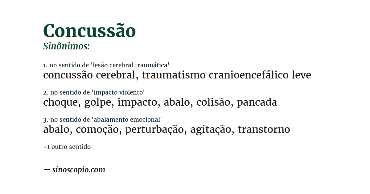 Sinônimo de concussão
