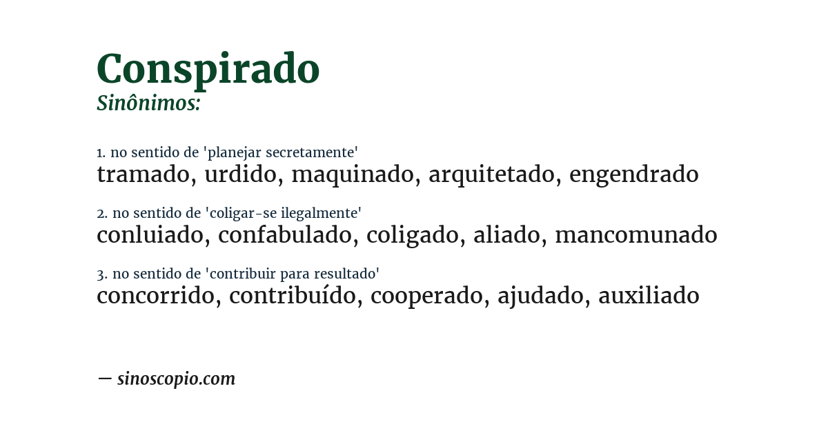 Sinônimo de conspirado